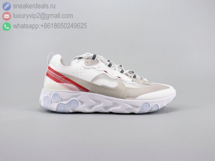 NIKE EPIC REACT ELEMENT 87 UNDERCOVER WHITE RED UNISEX RUNNING SHOES